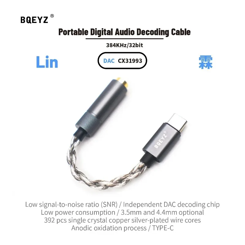 BQEYZ LIN HiFi Headphone Adapt - огляд і ціна Portable Dac Dongle Usb C