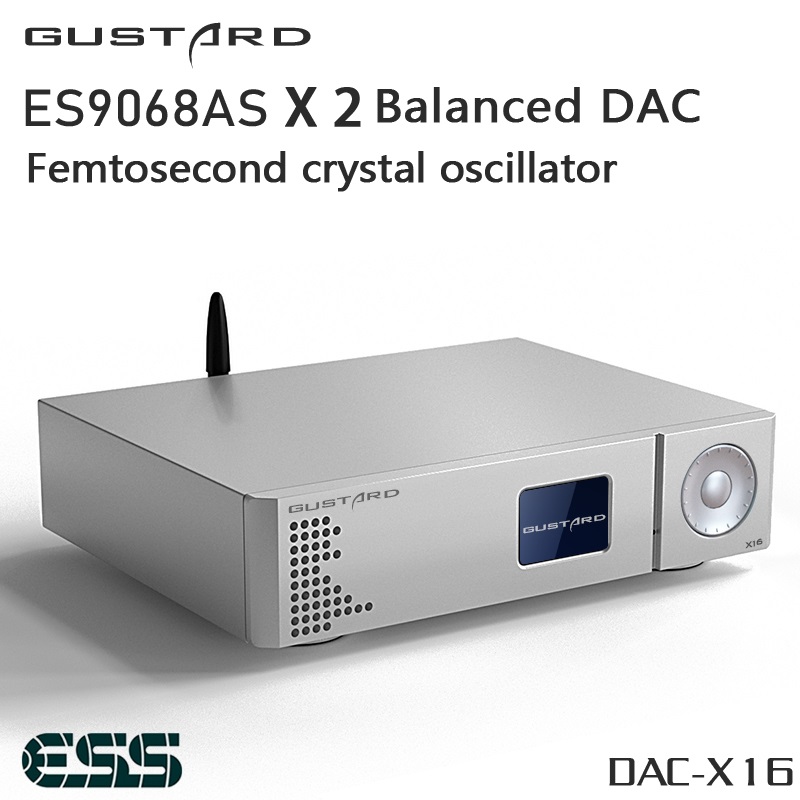 GUSTARD DAC X16 Dual ES9068AS  - огляд і ціна Dac Usb Coaxial Optical Bluetooth