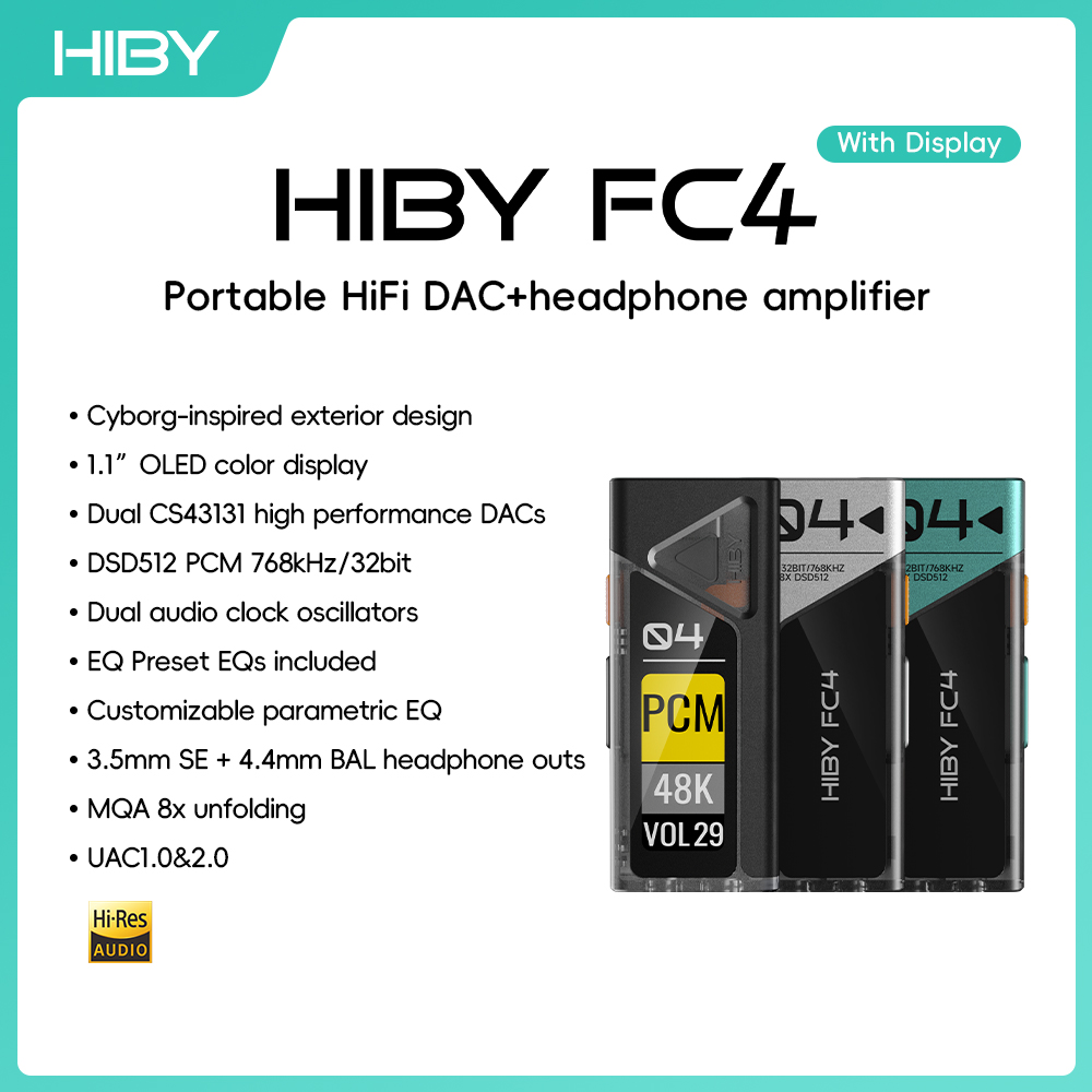 HiBy FC4 HiFi USB DAC Headphon - огляд і ціна Dual Ess9038 Dac
